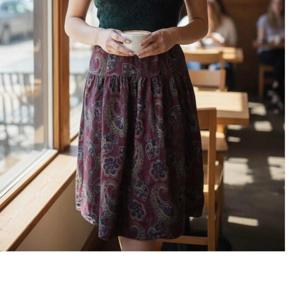 Vintage 80's Boston Travelers Paisley Skirt